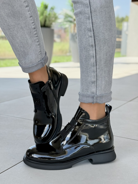 Eleganckie botki damskie ze skóry naturalnej