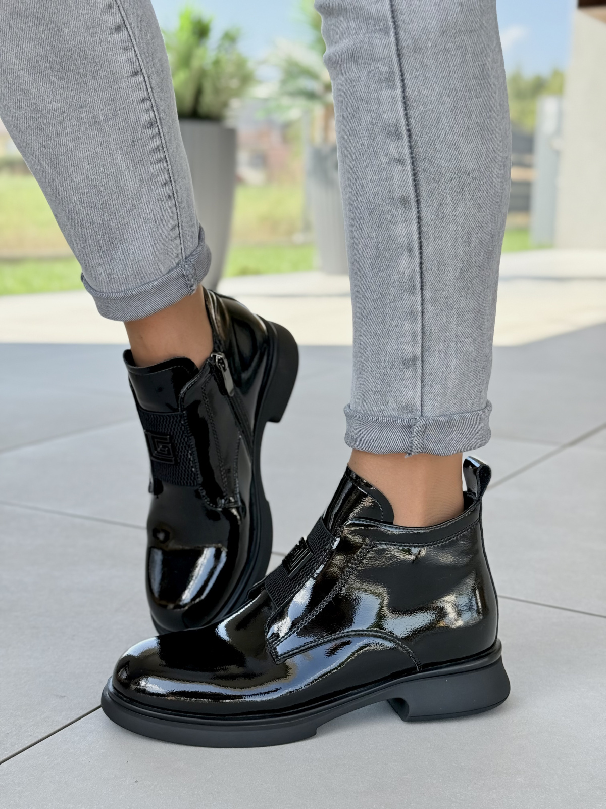 Eleganckie botki damskie ze skóry naturalnej