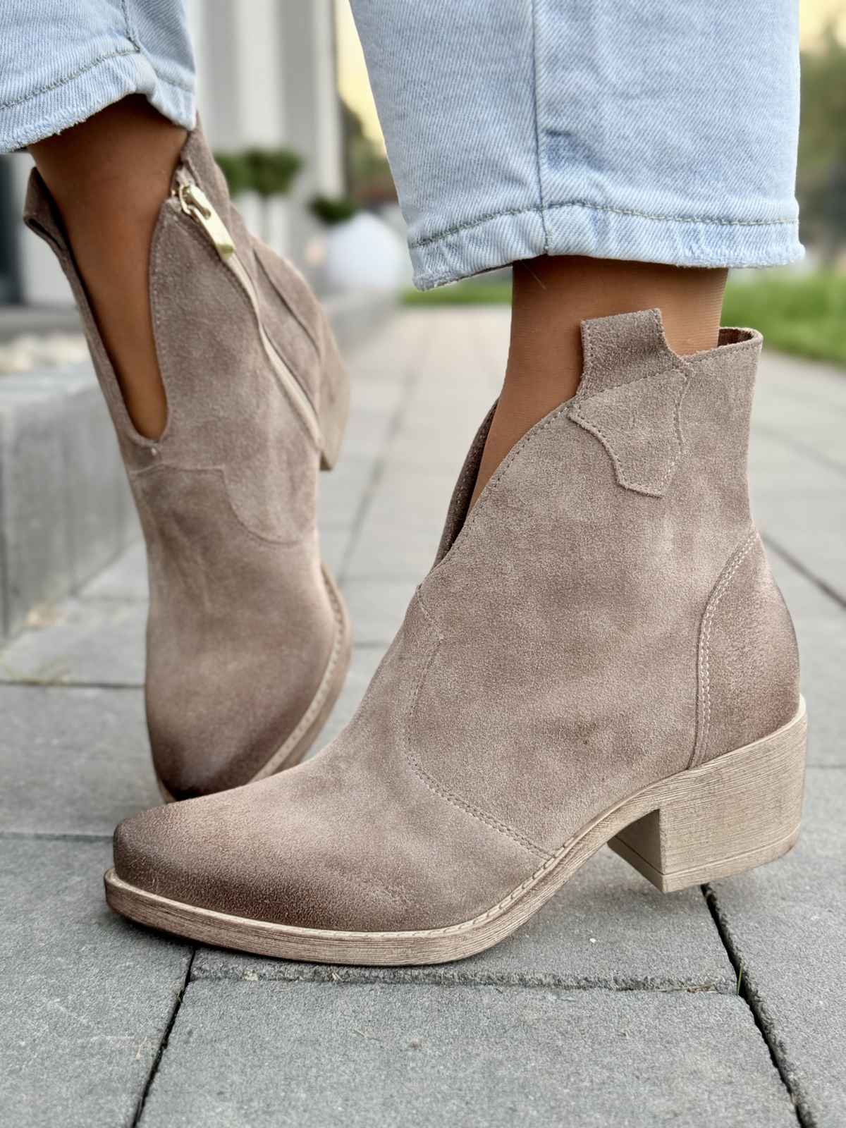 Kowbojki damskie OLEKSY z naturalnej skóry Made in Poland