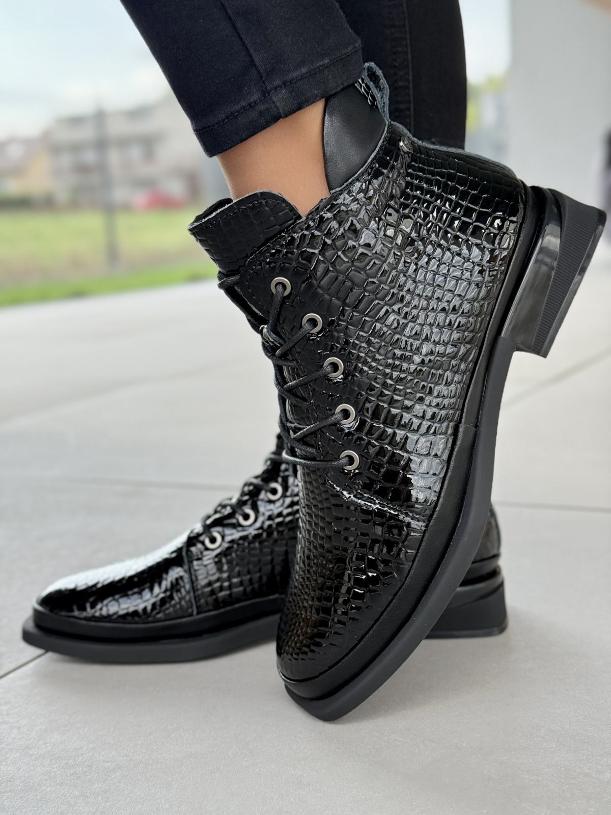 Eleganckie botki ze skóry naturalnej