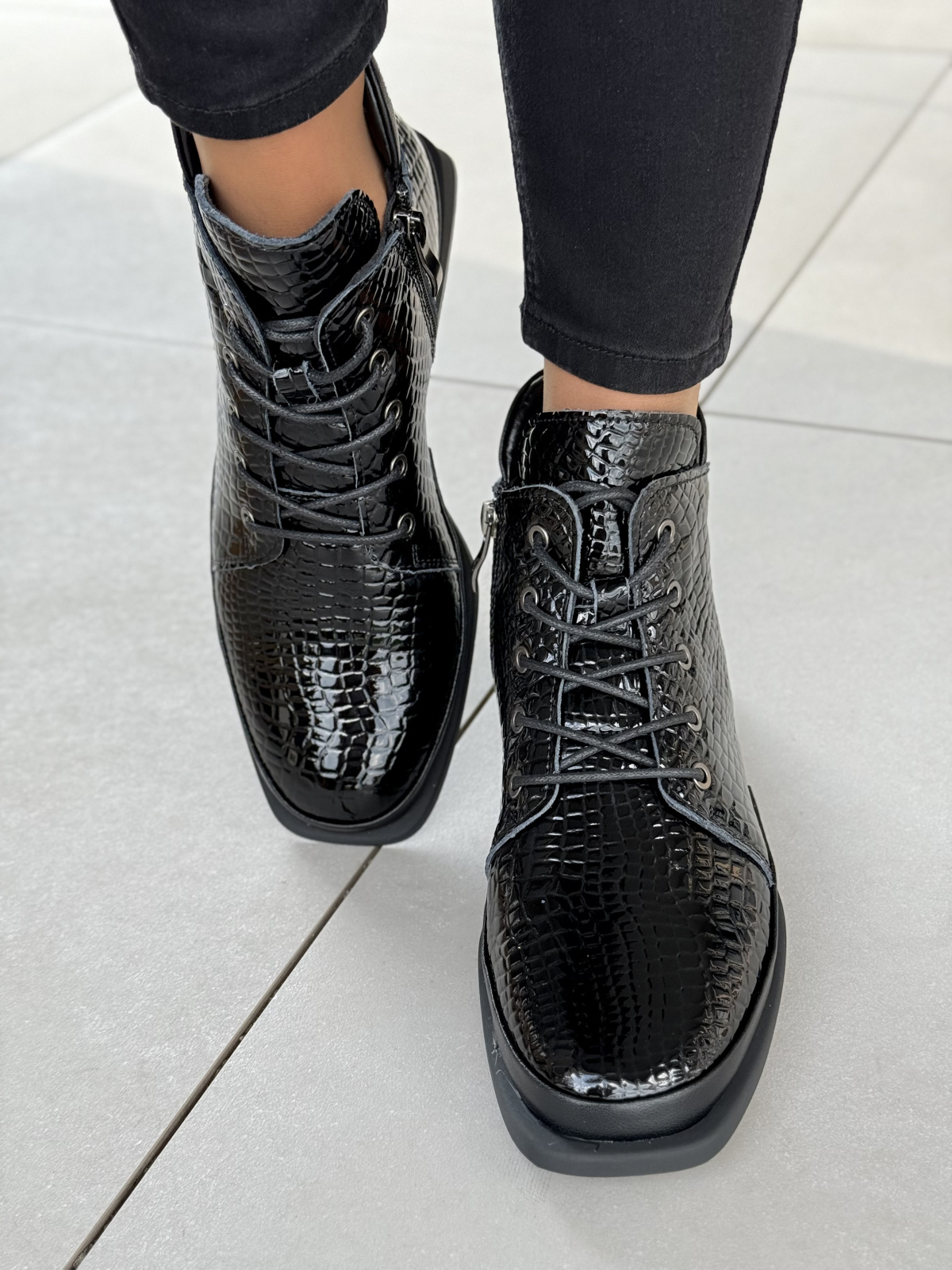 Eleganckie botki ze skóry naturalnej