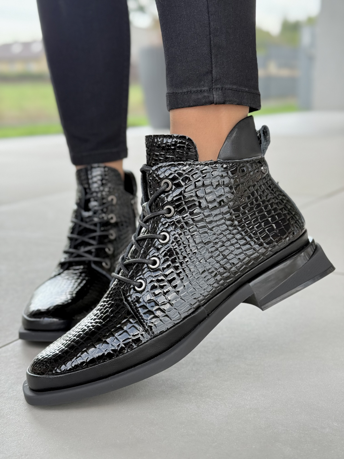 Eleganckie botki ze skóry naturalnej