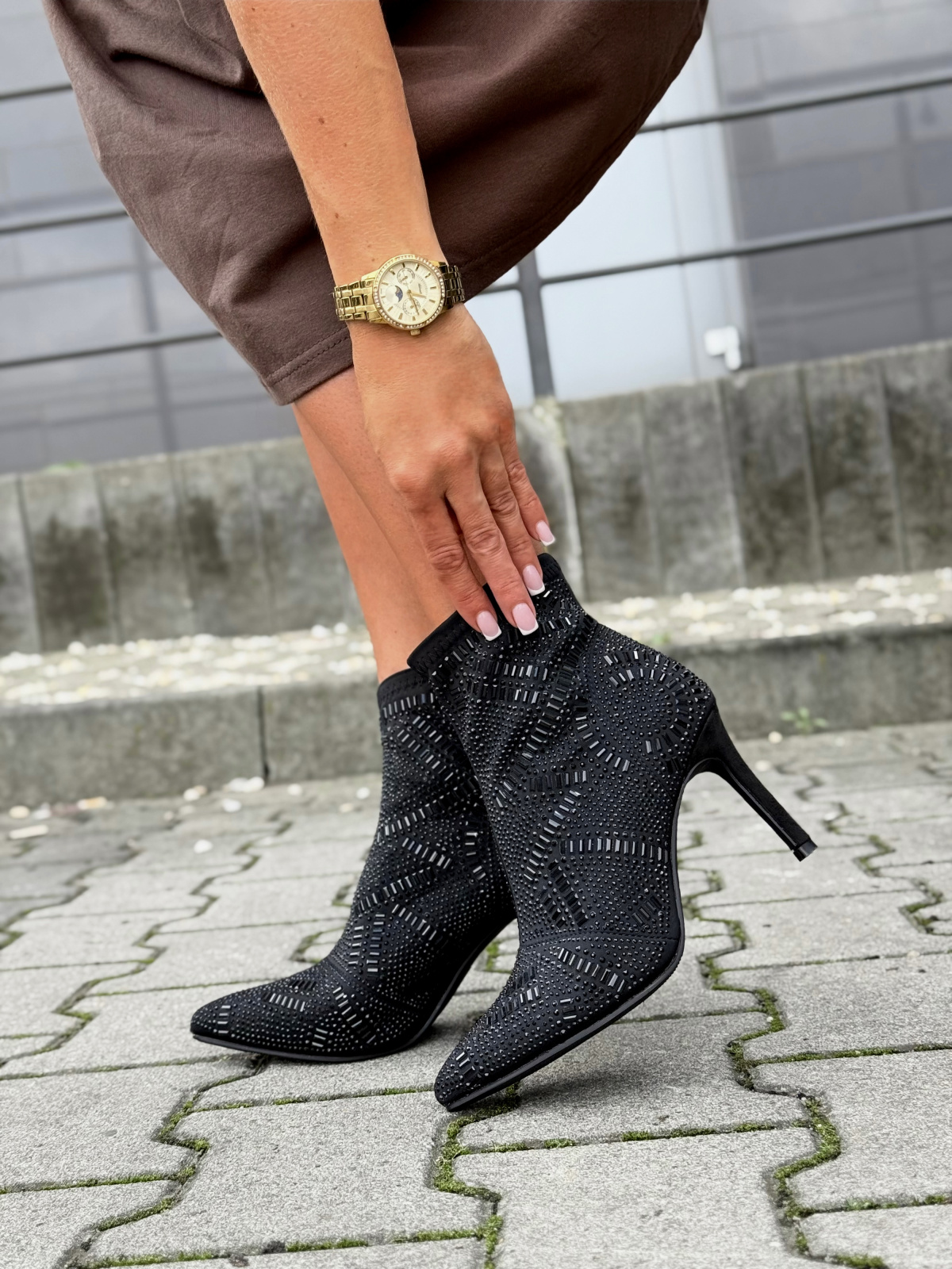 Czarne Botki z Charakterem