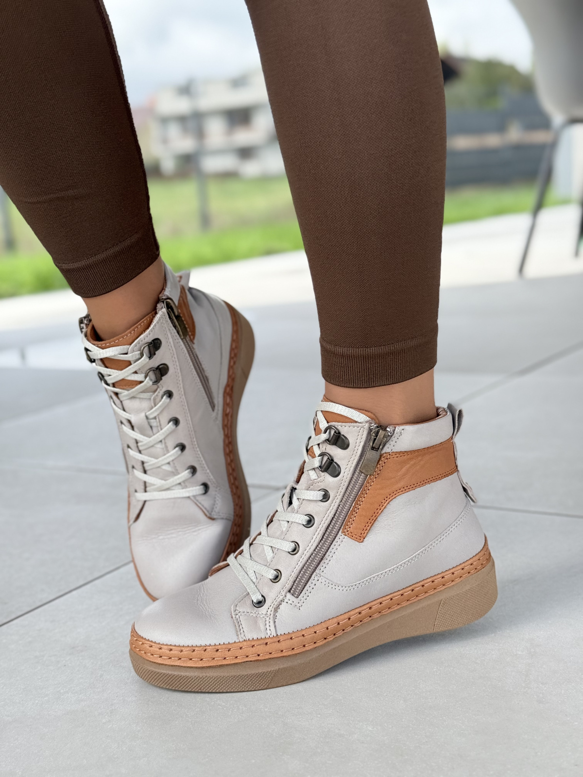 Botki damskie OLEKSY ze skóry naturalnej