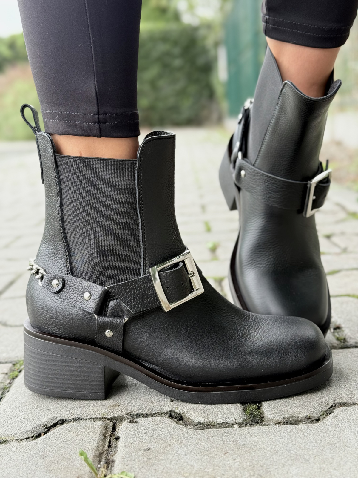 Botki damskie OLEKSY ze skóry naturalnej