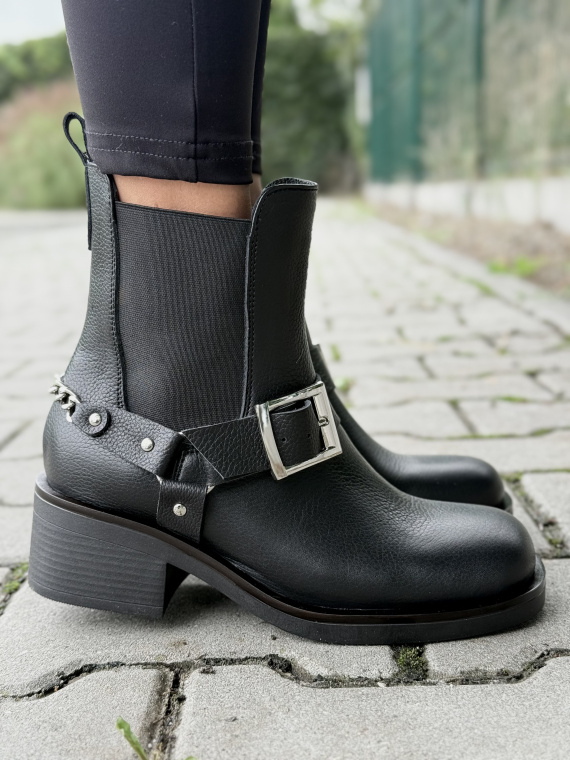 Botki damskie OLEKSY ze skóry naturalnej