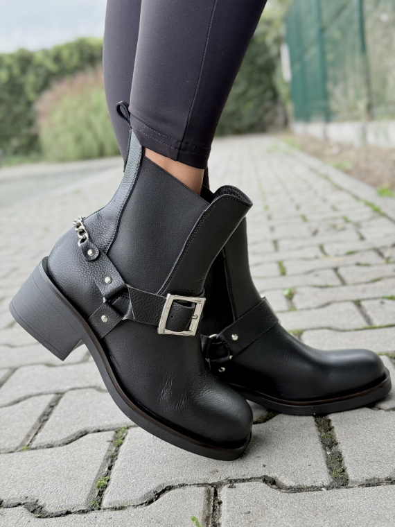 Botki damskie OLEKSY ze skóry naturalnej