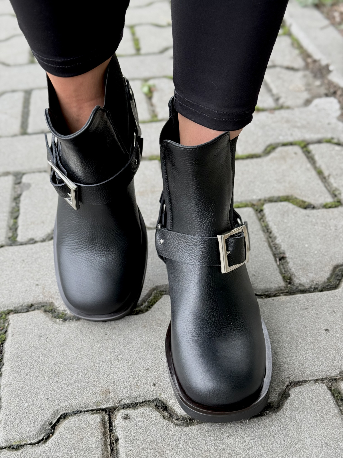 Botki damskie OLEKSY ze skóry naturalnej