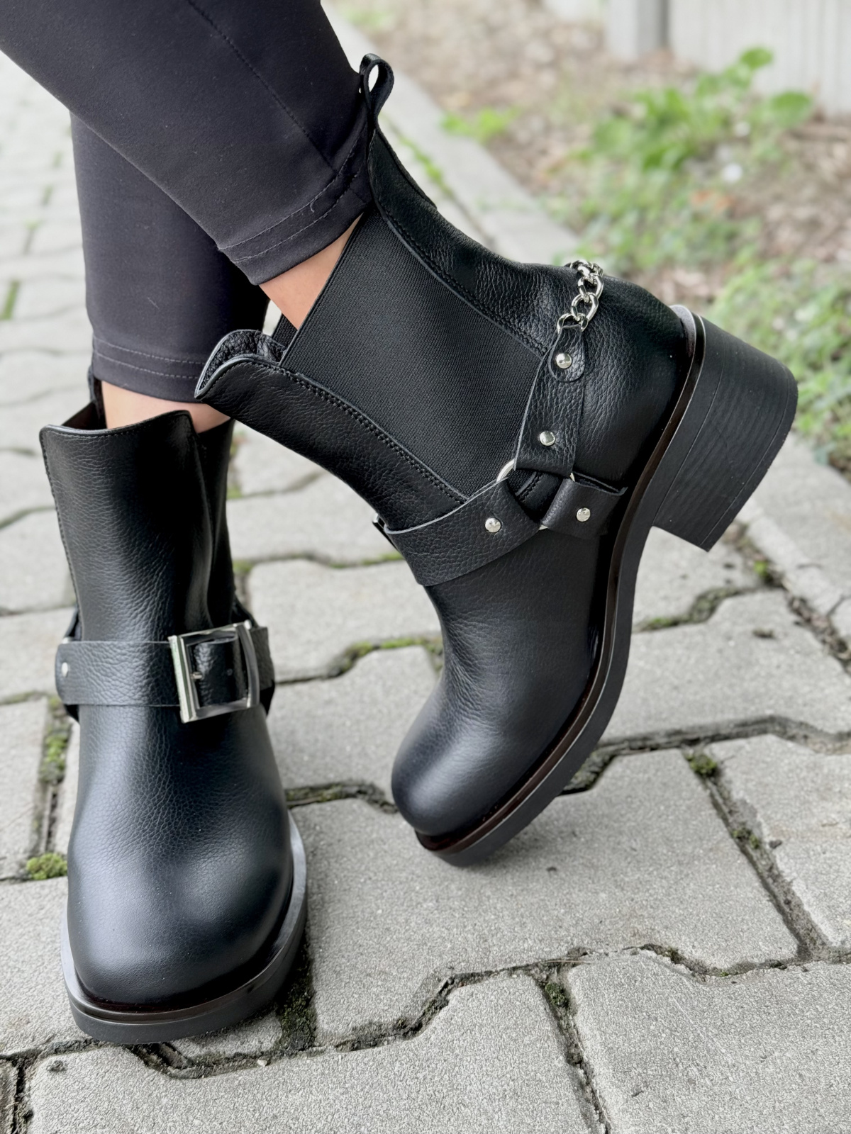 Botki damskie OLEKSY ze skóry naturalnej