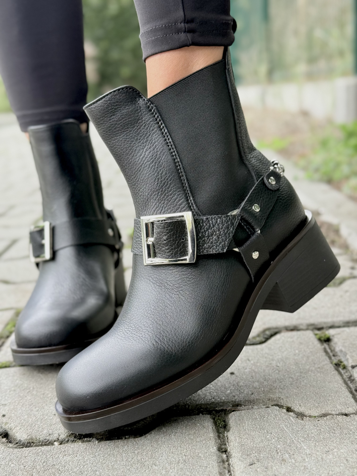 Botki damskie OLEKSY ze skóry naturalnej