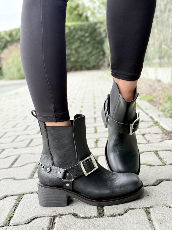 Botki damskie OLEKSY ze skóry naturalnej