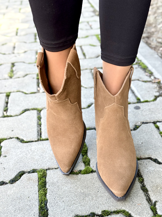 Kowbojki damskie ze skóry naturalnej