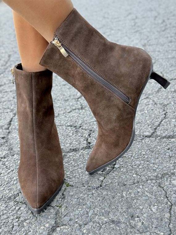 Eleganckie botki damskie ze skóry naturalnej