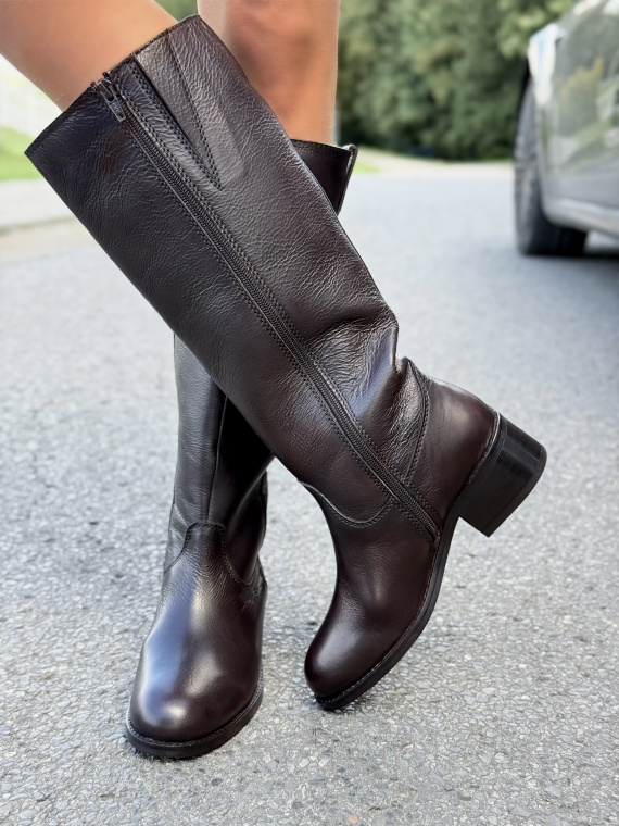 Eleganckie kozaki damskie – 100% skóra naturalna