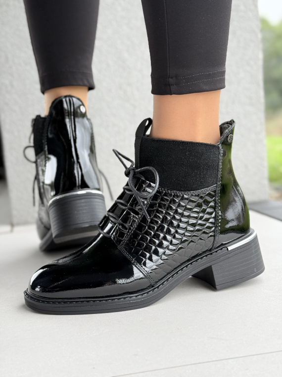 Eleganckie botki damskie ze skóry naturalnej