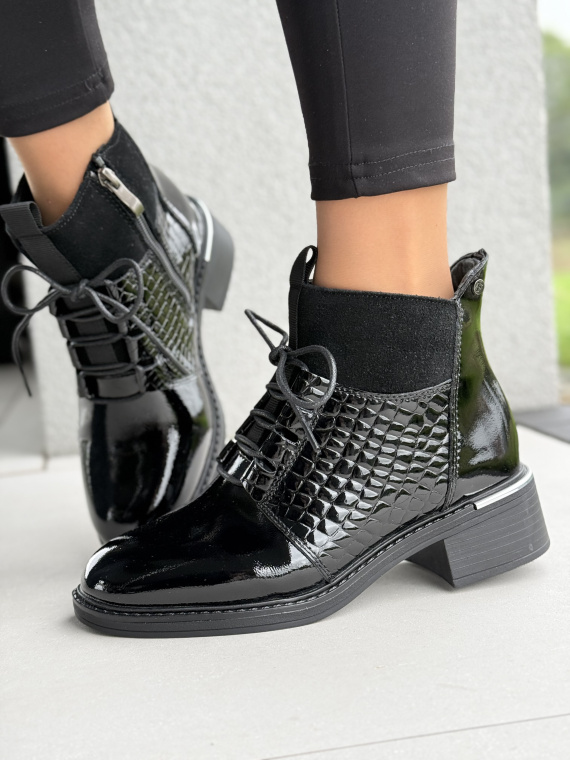 Eleganckie botki damskie ze skóry naturalnej