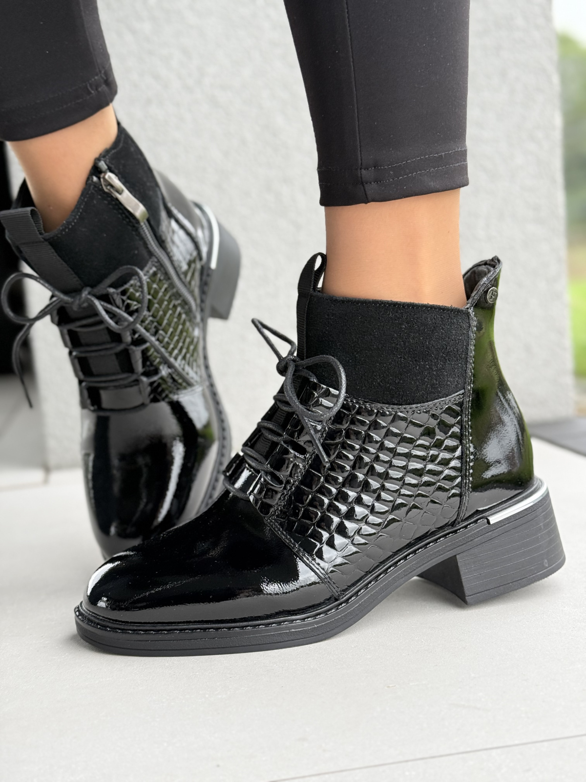 Eleganckie botki damskie ze skóry naturalnej