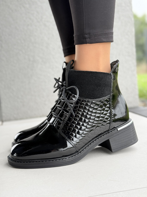 Eleganckie botki damskie ze skóry naturalnej