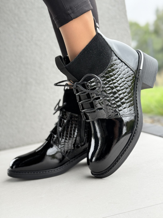 Eleganckie botki damskie ze skóry naturalnej