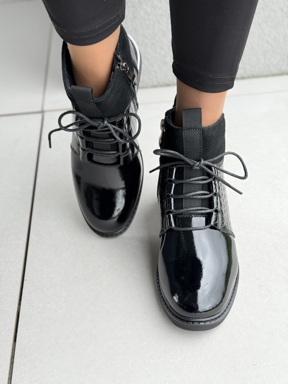 Eleganckie botki damskie ze skóry naturalnej