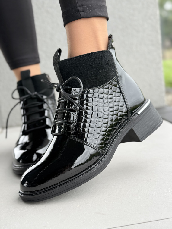 Eleganckie botki damskie ze skóry naturalnej