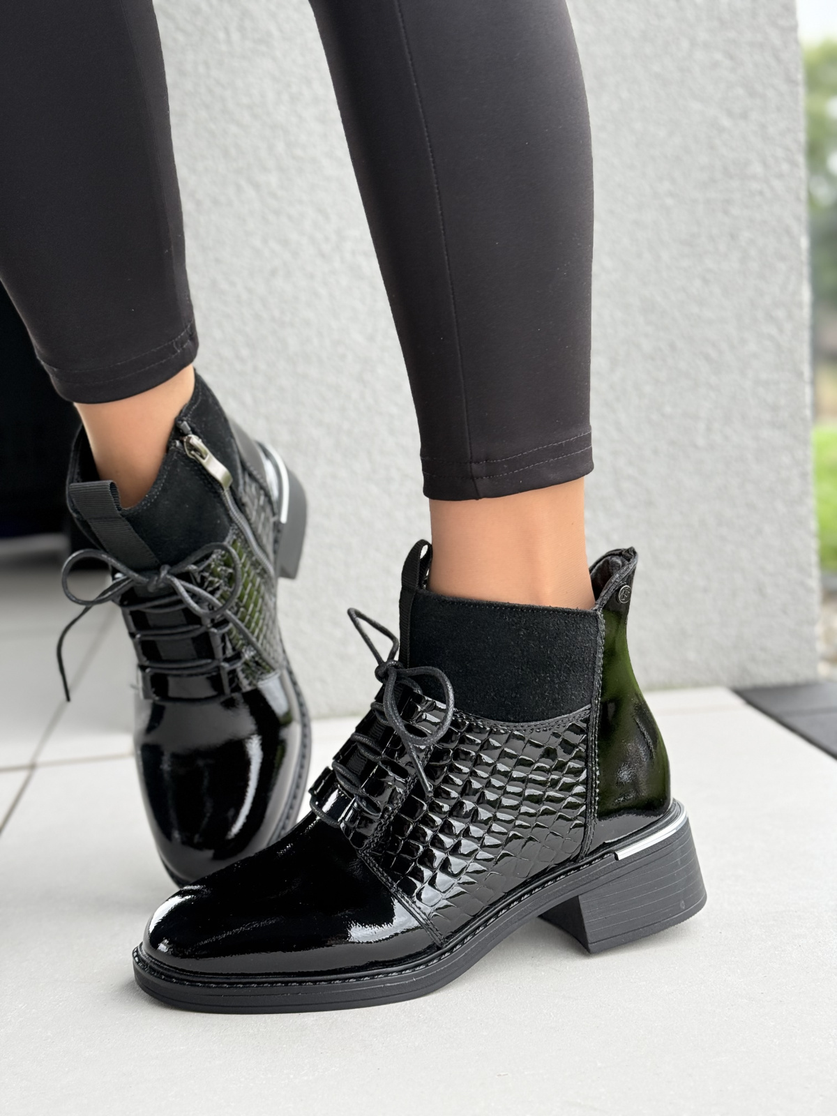 Eleganckie botki damskie ze skóry naturalnej