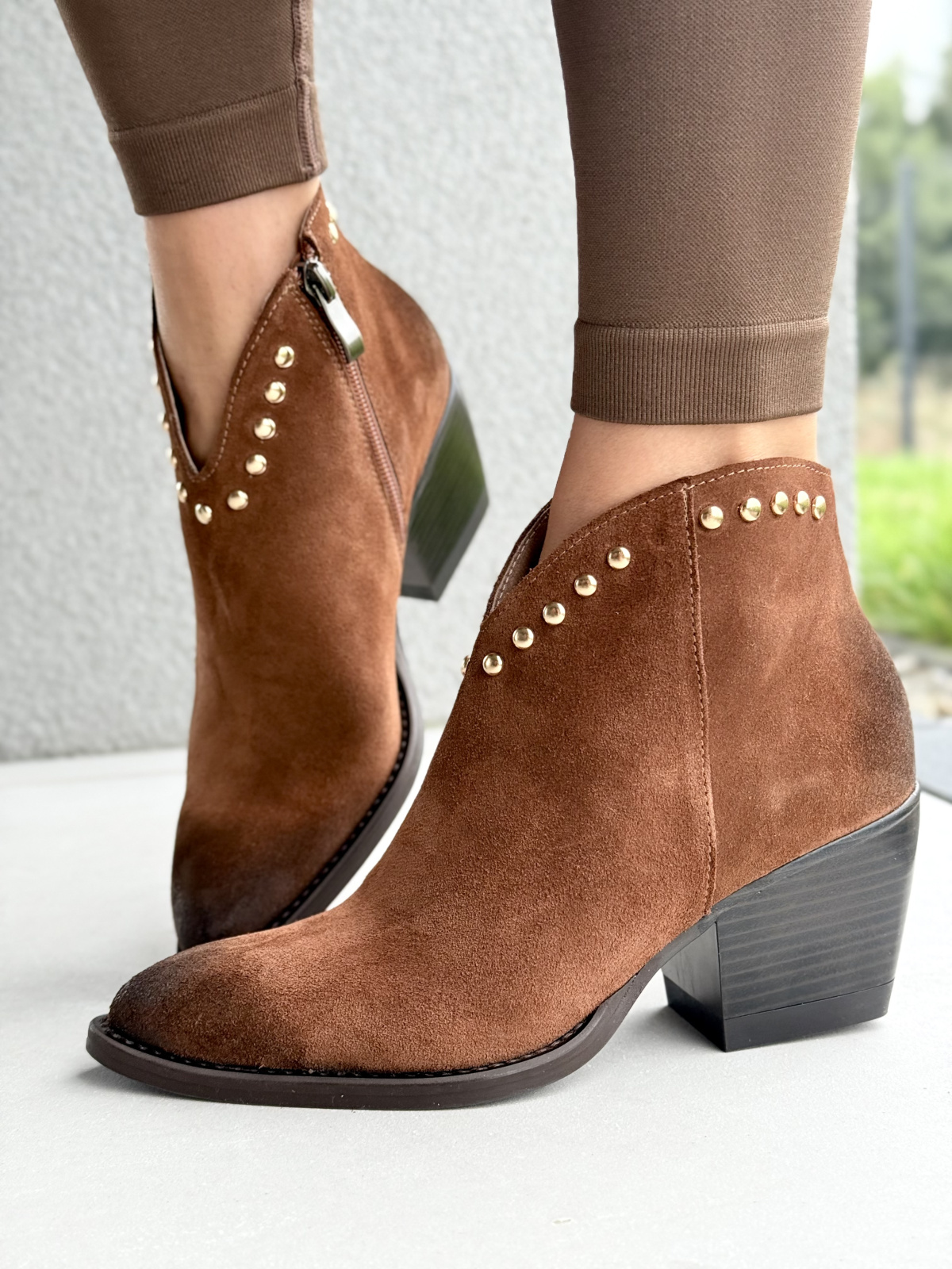 Kowbojki damskie OLEKSY ze skóry naturalnej Polskiej produkcji