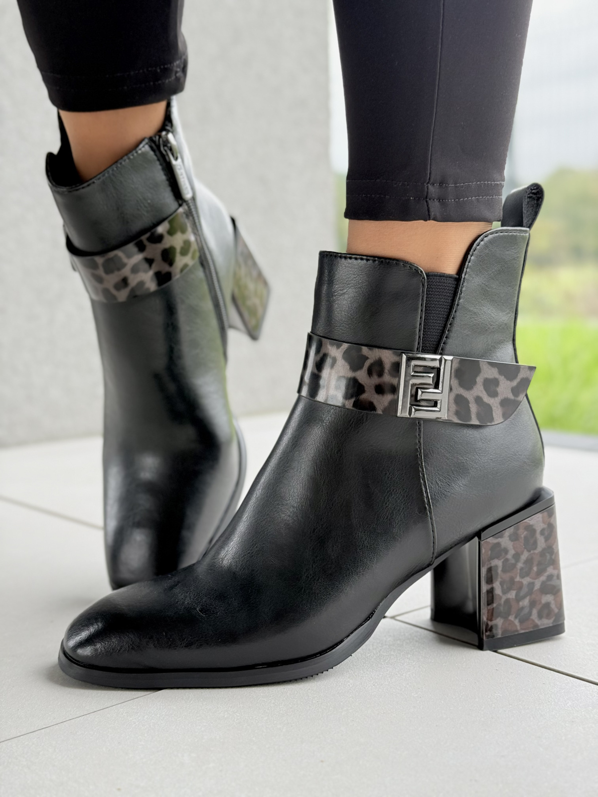 Eleganckie botki damskie ze skóry naturalnej