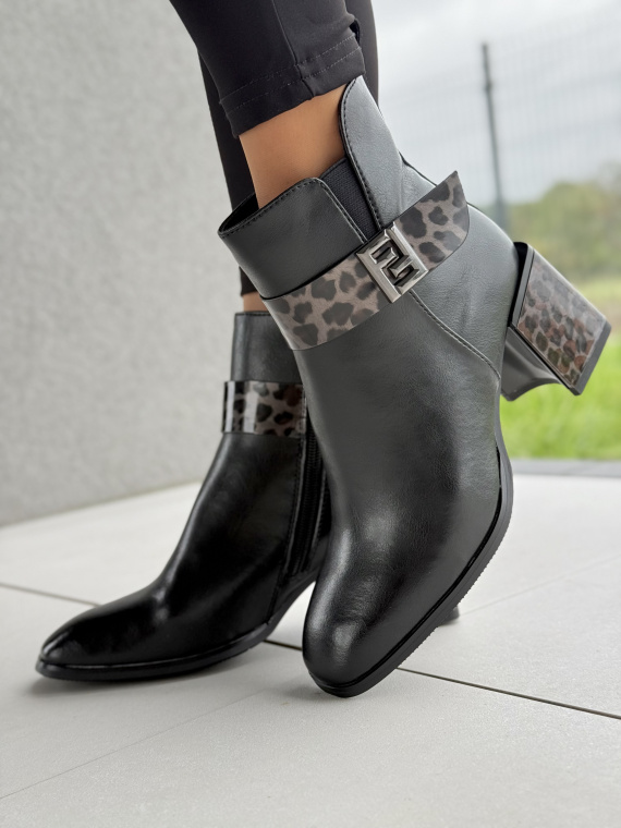 Eleganckie botki damskie ze skóry naturalnej