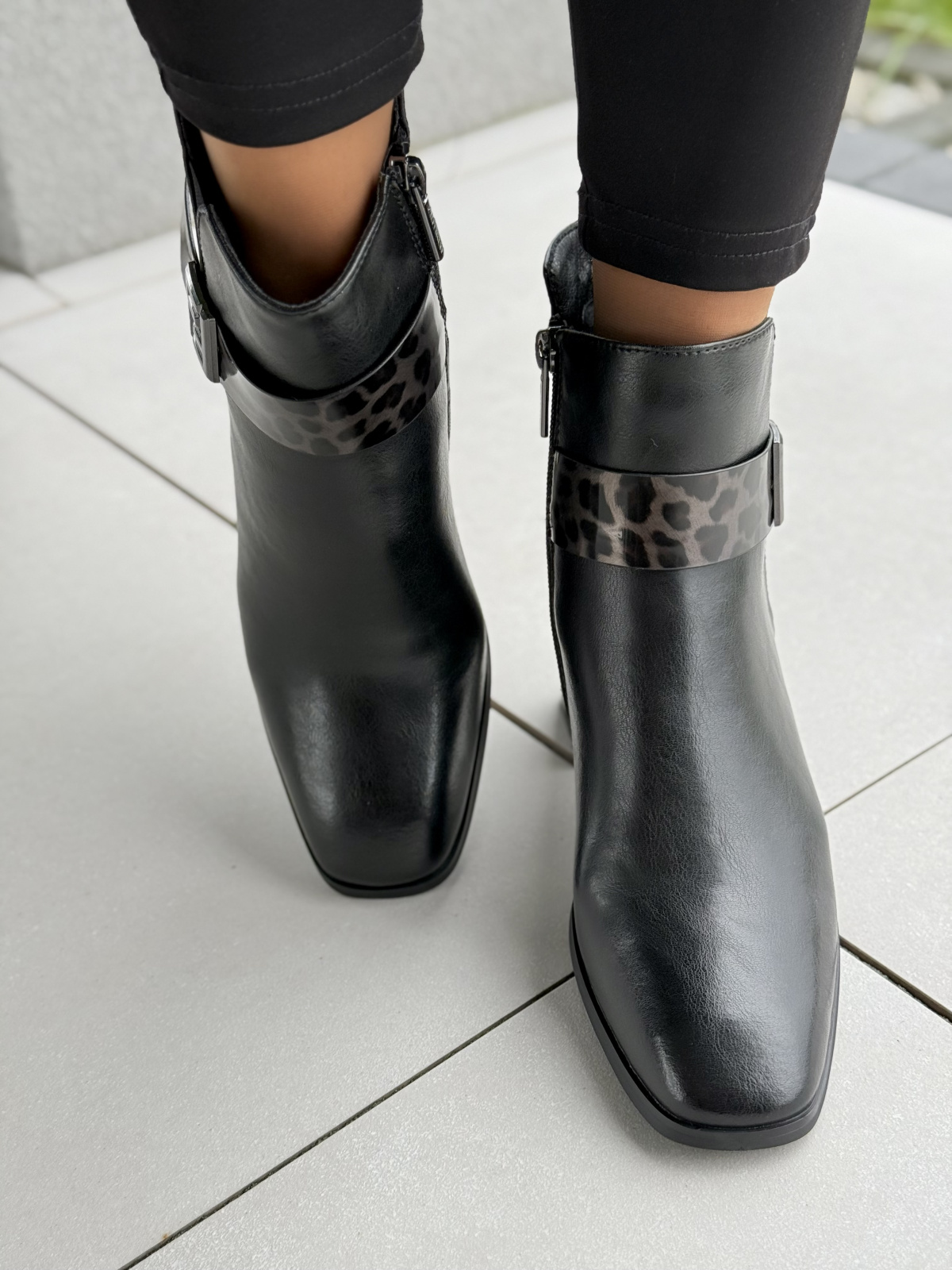 Eleganckie botki damskie ze skóry naturalnej