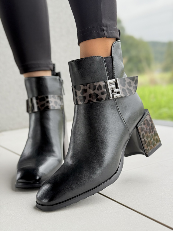 Eleganckie botki damskie ze skóry naturalnej