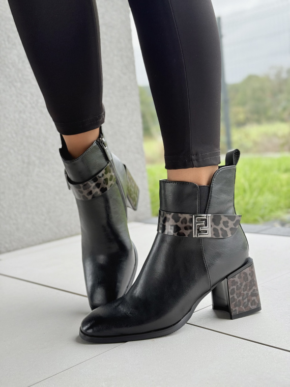 Eleganckie botki damskie ze skóry naturalnej