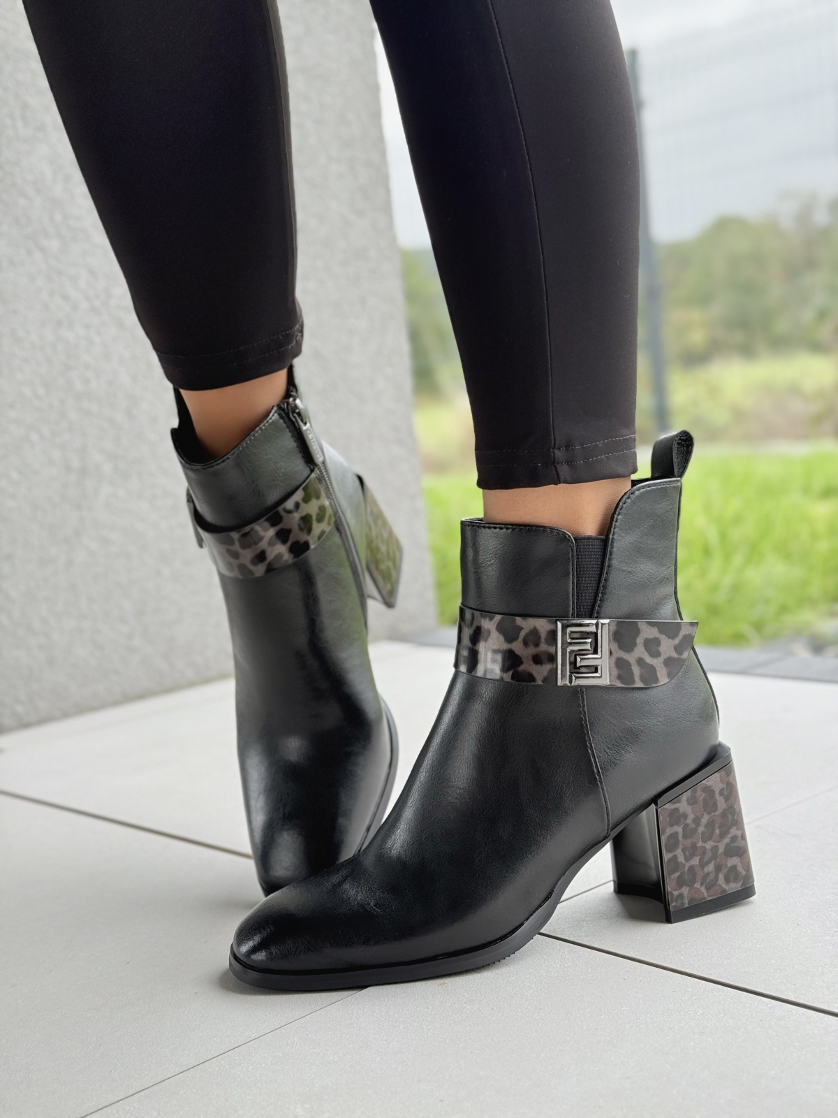 Eleganckie botki damskie ze skóry naturalnej