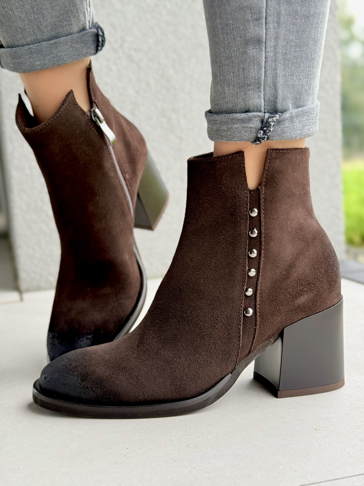 Botki damskie OLEKSY ze skóry naturalnej