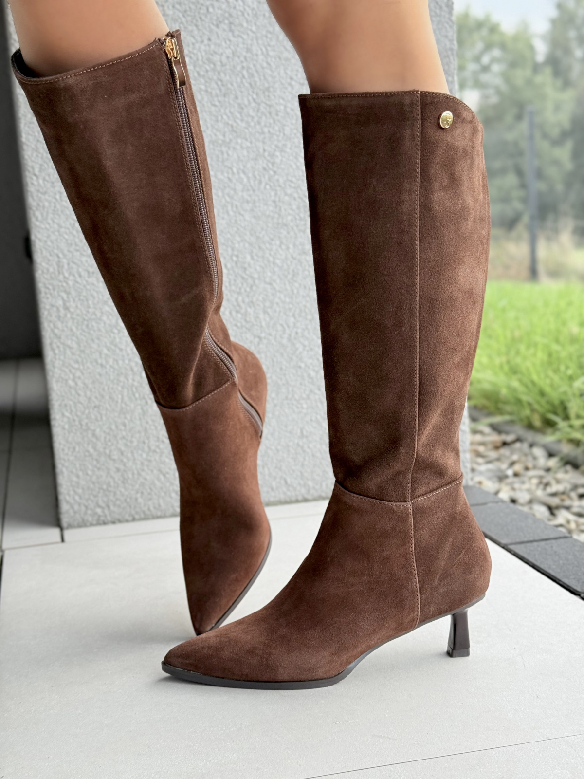 Eleganckie Kozaki ze Skóry Naturalnej