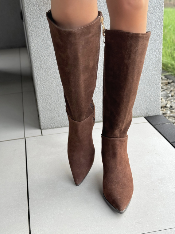 Eleganckie Kozaki ze Skóry Naturalnej