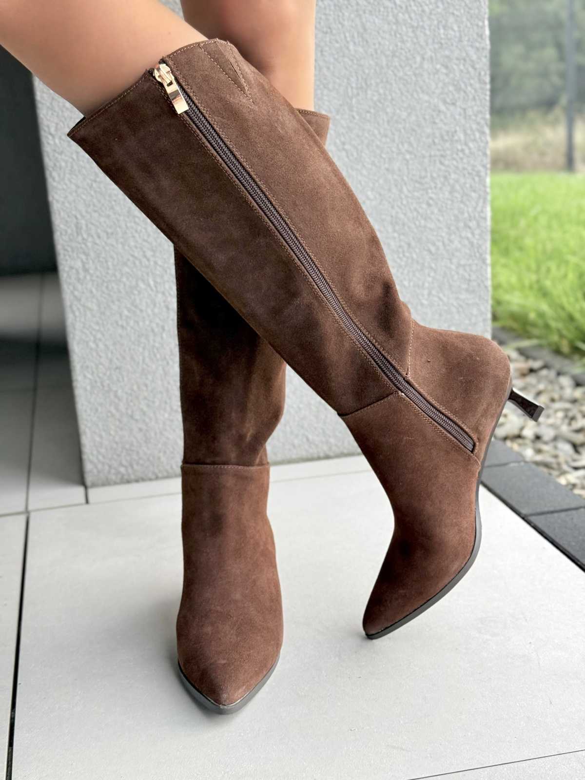 Eleganckie Kozaki ze Skóry Naturalnej