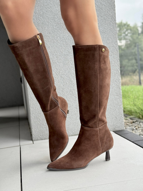 Eleganckie Kozaki ze Skóry Naturalnej