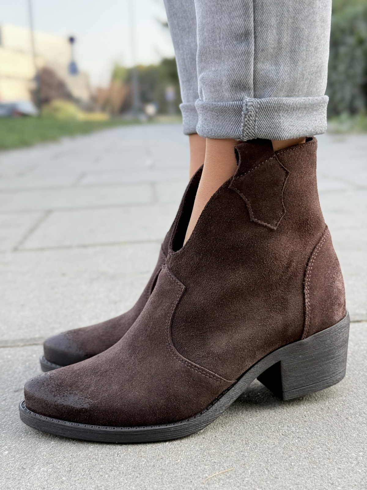 Kowbojki damskie ze skóry naturalnej Polskiej produkcji