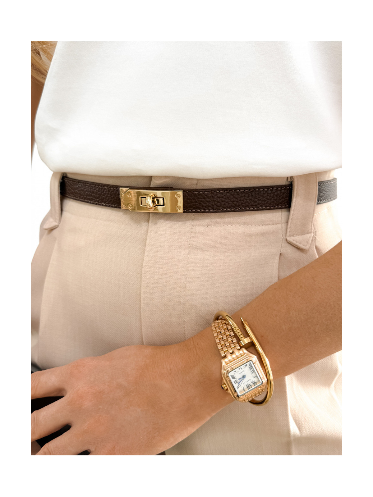 Pasek damski ze skóry naturalnej