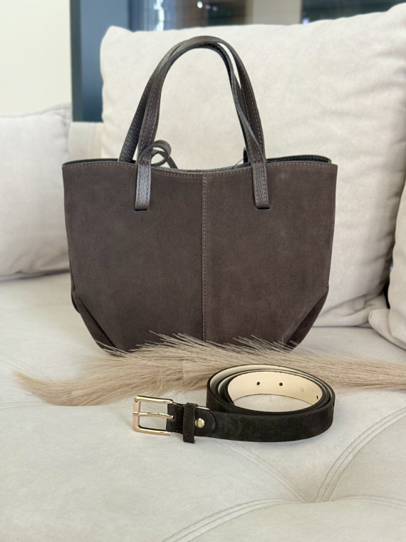 Pasek damski brązowy ze skóry naturalnej