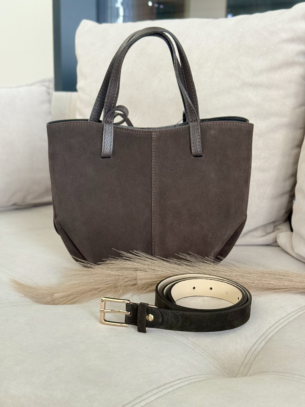 Pasek damski brązowy ze skóry naturalnej