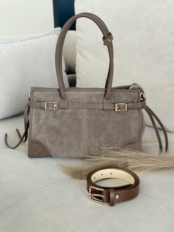 Pasek damski rudy ze skóry naturalnej