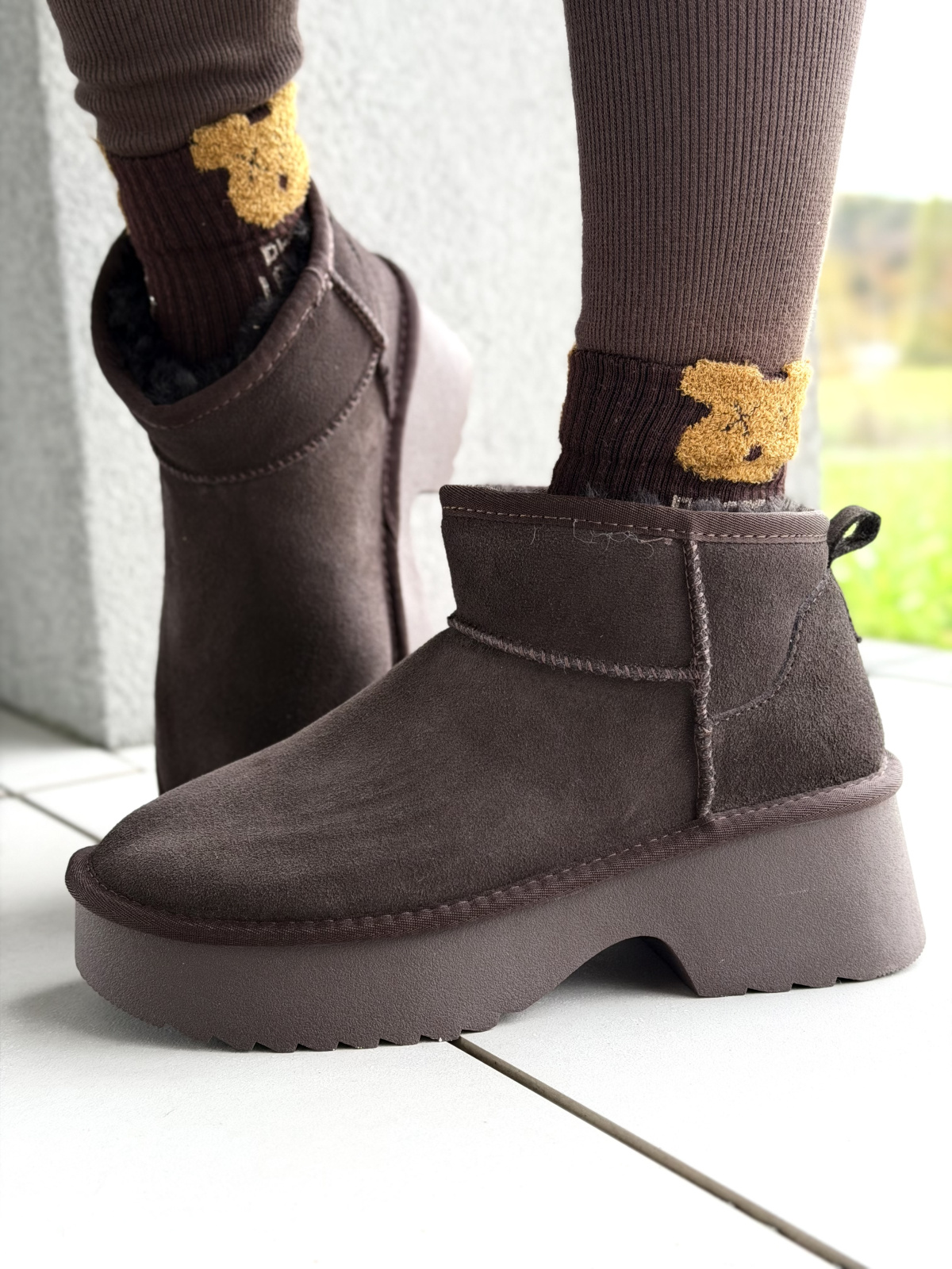 Śniegowce damskie ze skóry naturalnej