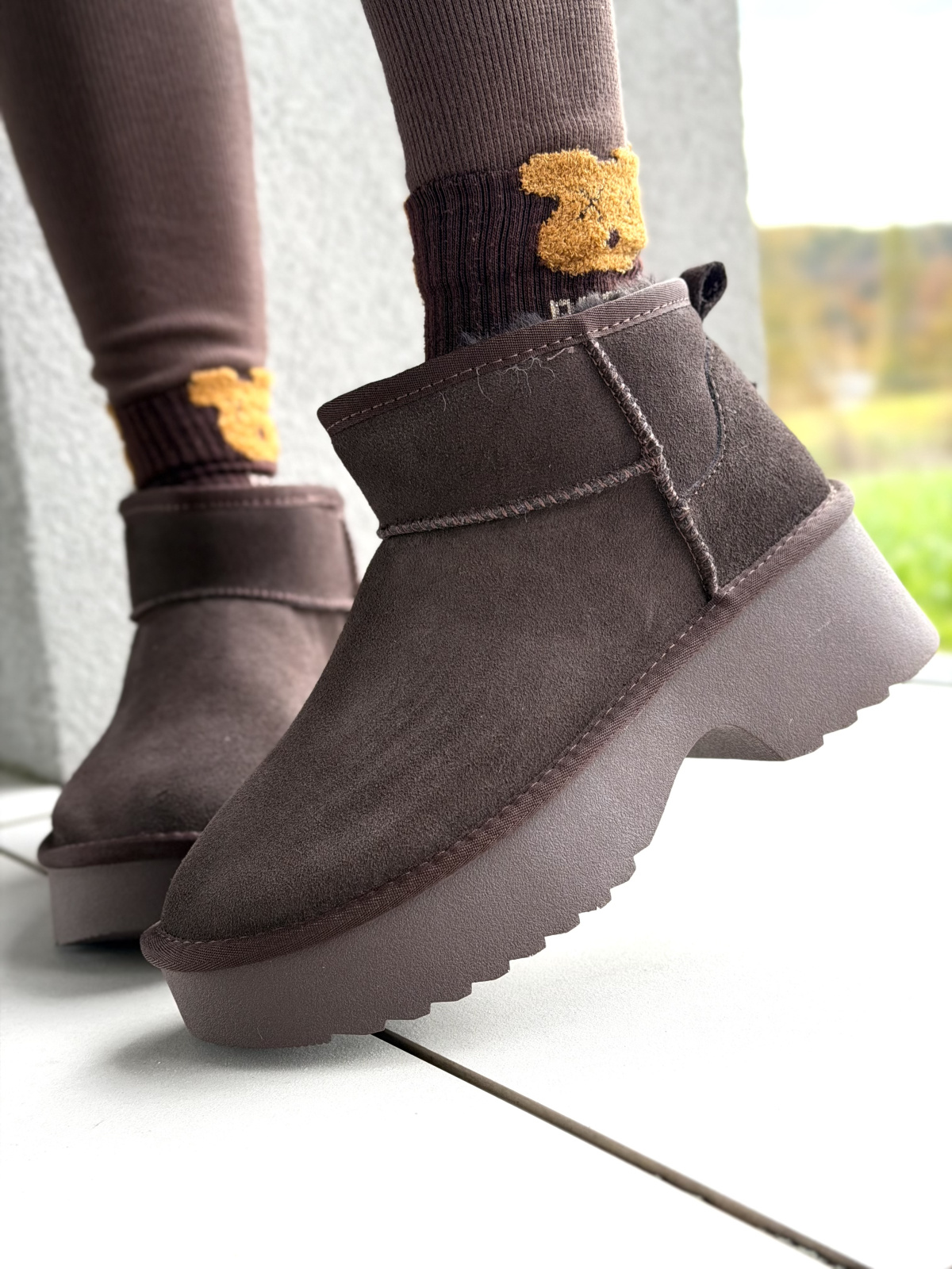 Śniegowce damskie ze skóry naturalnej