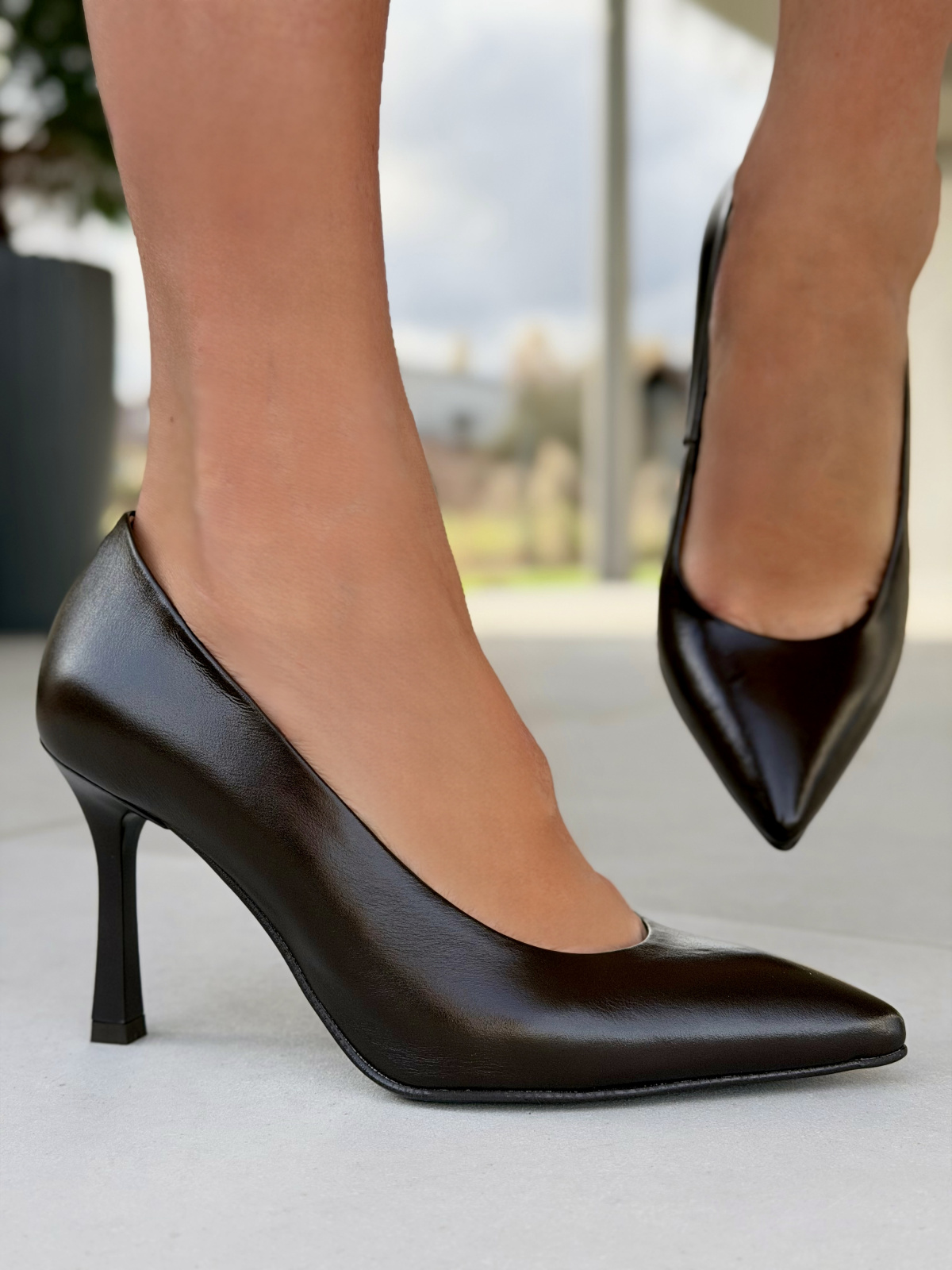 Brązowe czółenka damskie ze skóry naturalnej Polskiej produkcji