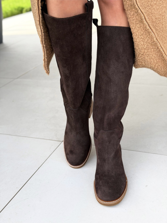 Kozaki damskie OLEKSY ze skóry naturalnej Polskiej produkcji