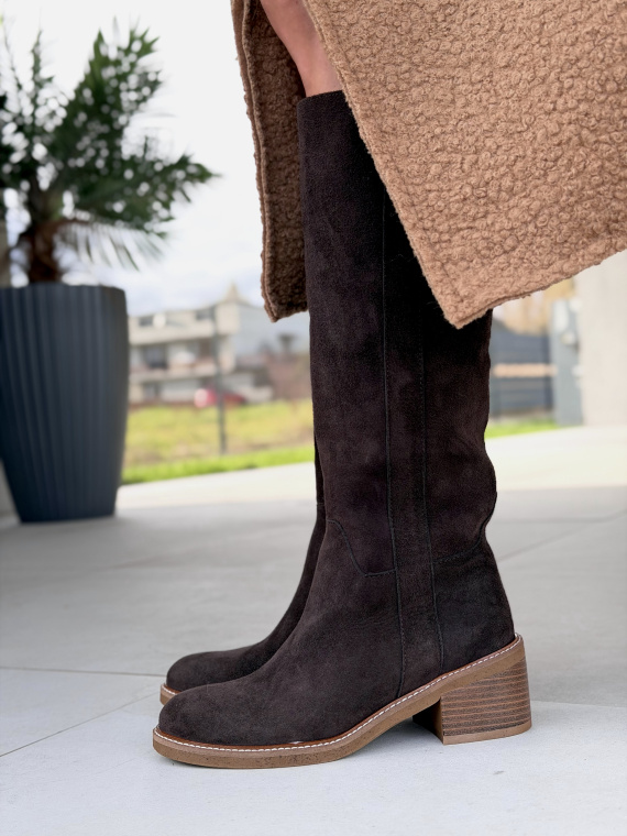 Kozaki damskie OLEKSY ze skóry naturalnej Polskiej produkcji