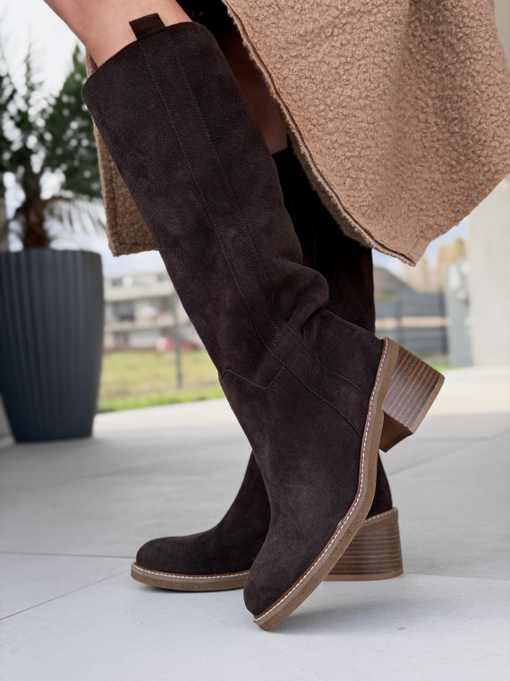 Kozaki damskie OLEKSY ze skóry naturalnej Polskiej produkcji