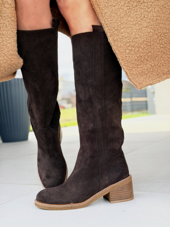 Kozaki damskie OLEKSY ze skóry naturalnej Polskiej produkcji